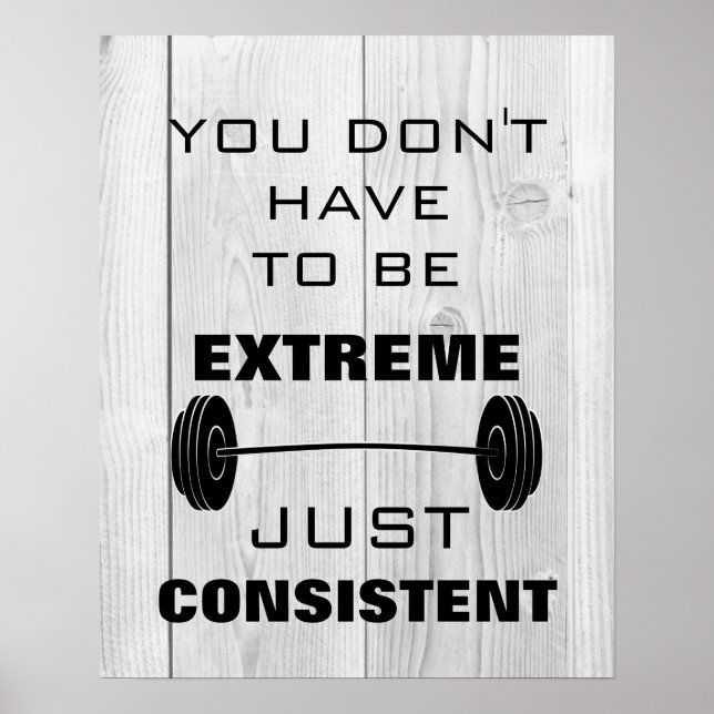 Motivational Gym Workout Fitness citat rustik wood Poster (Framsidan)