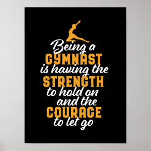 Motivational Gymnastics Quote Gymnast Dotter Poster