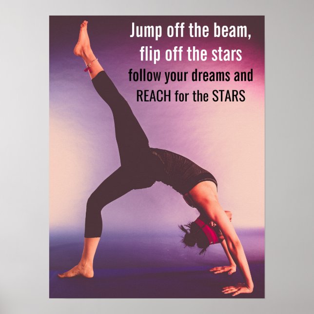 Motivational Gymnastics Quote Poster (Framsidan)