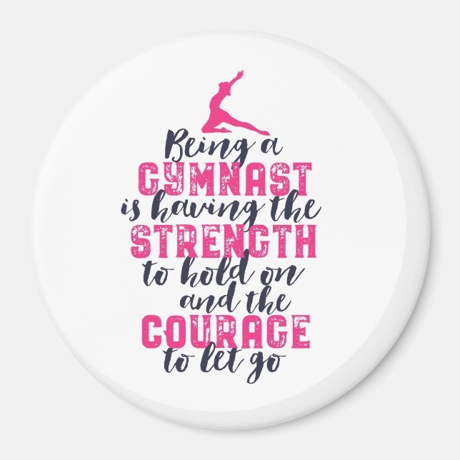 Motivational Gymnastics Quote Sports Girl Gymnast Magnet (Framsidan)