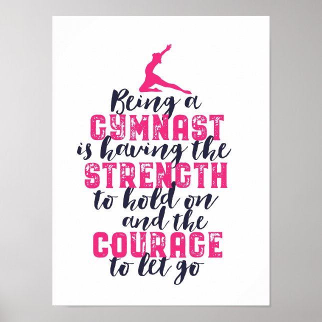 Motivational Gymnastics Quote Sports Girl Gymnast Poster (Framsidan)