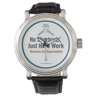Motivational Hard Work Quote Design – No Shortcuts Armbandsur