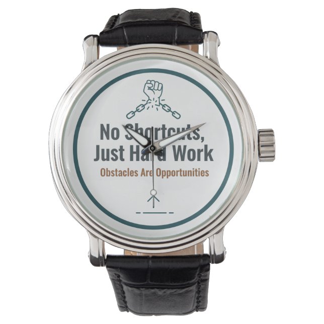Motivational Hard Work Quote Design – No Shortcuts Armbandsur (Framsida)