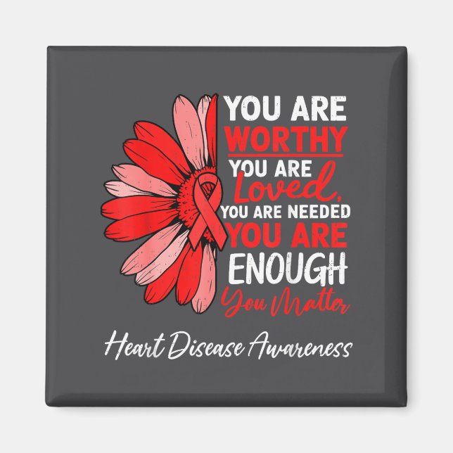Motivational Heart Health Heart Disease Awareness  Magnet (Framsidan)