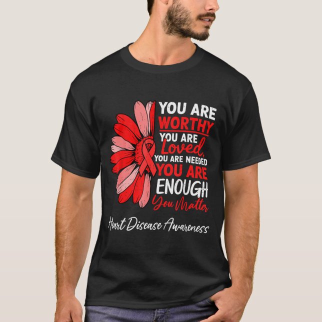 Motivational Heart Health Heart Disease Awareness  T Shirt (Framsida)
