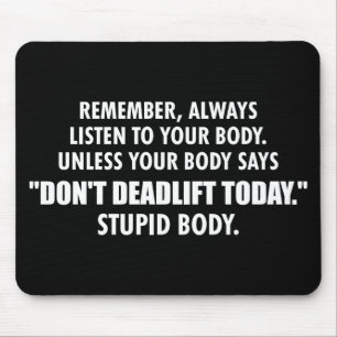 Motivational humor för rolig idrottshall musmatta