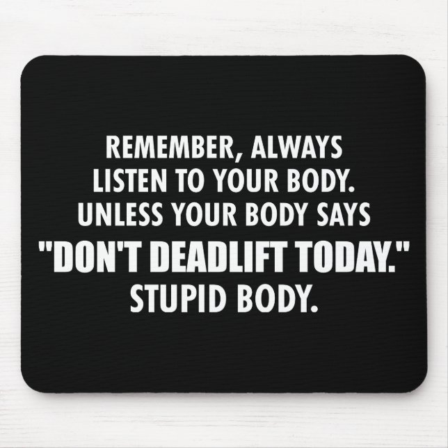Motivational humor för rolig idrottshall musmatta (Framsidan)