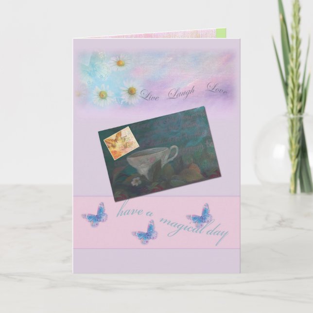 Motivational illustrerad tekopp för mors dag kort (Framsida)