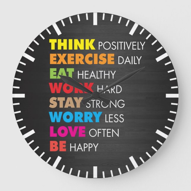 Motivational inspirera ord - stor klocka (Framsida)