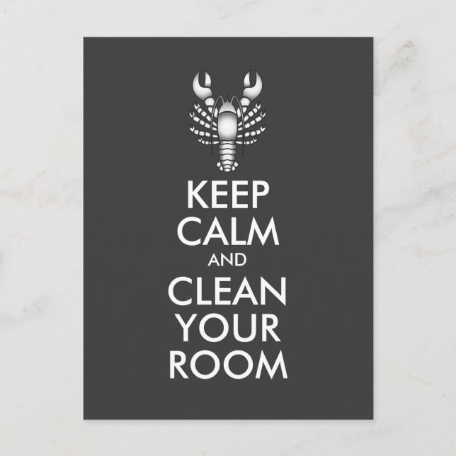 Motivational Jordan Peterson Behålla Lugn Clean Ru Vykort (Framsida)