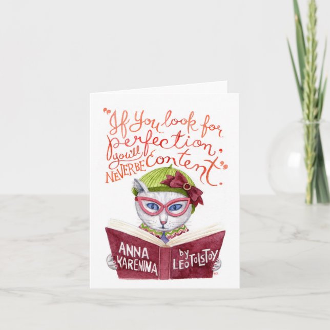 Motivational katt för Leo Tolstoy Kort (Framsida)