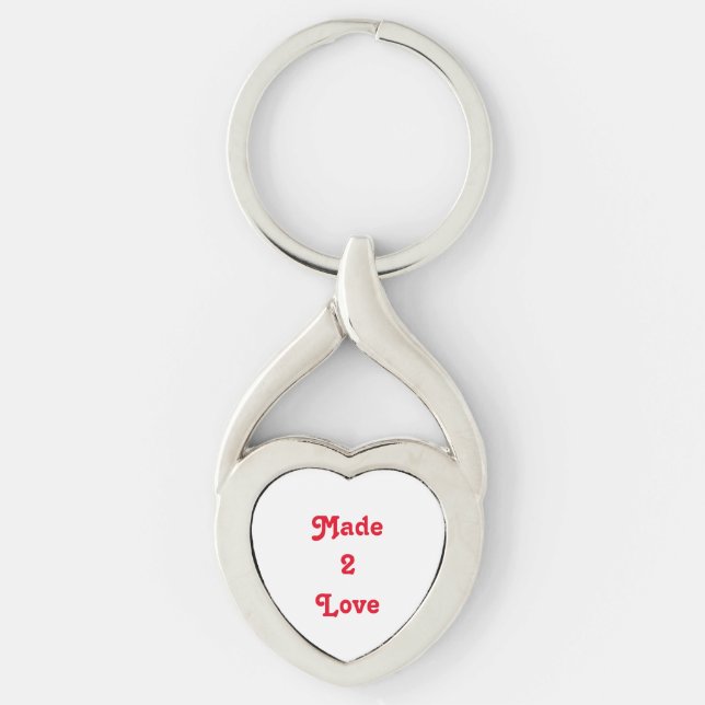 Motivational Keychain Twisted Heart Silverfärgad Nyckelring (Framsidan)