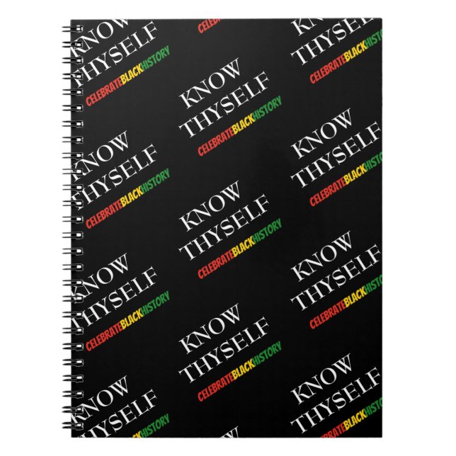 Motivational KNOW THYSELF Black History Month Anteckningsbok (Framsidan)