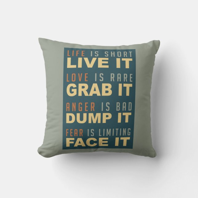 Motivational Life Advice dekorativ kudde (Framsida)
