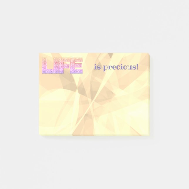 Motivational Life Påstående-citat Post-it Block (Framsida)