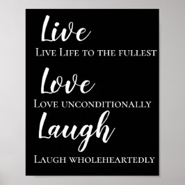 Motivational Live Kärlek Laugh Poster