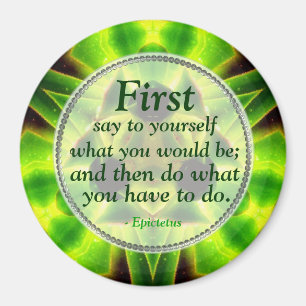 Motivational magnet för grön Aloeidentitet