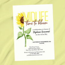 Motivational Midlife Solros Bloom 50:e födelsedage
