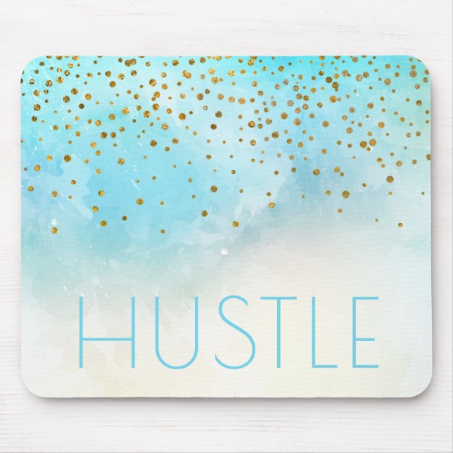 Motivational modern typografi för Hustlevattenfärg Musmatta (Framsidan)