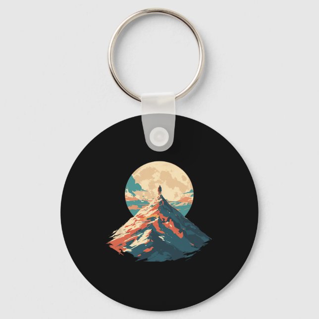 Motivational Mountain Peak Climbing Design - Natur Nyckelring (Framsida)