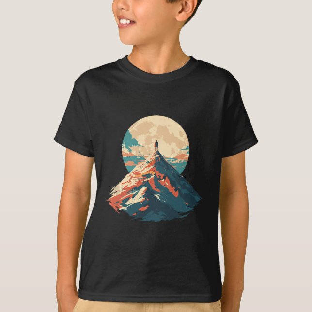 Motivational Mountain Peak Climbing Design - Natur T Shirt (Framsida)