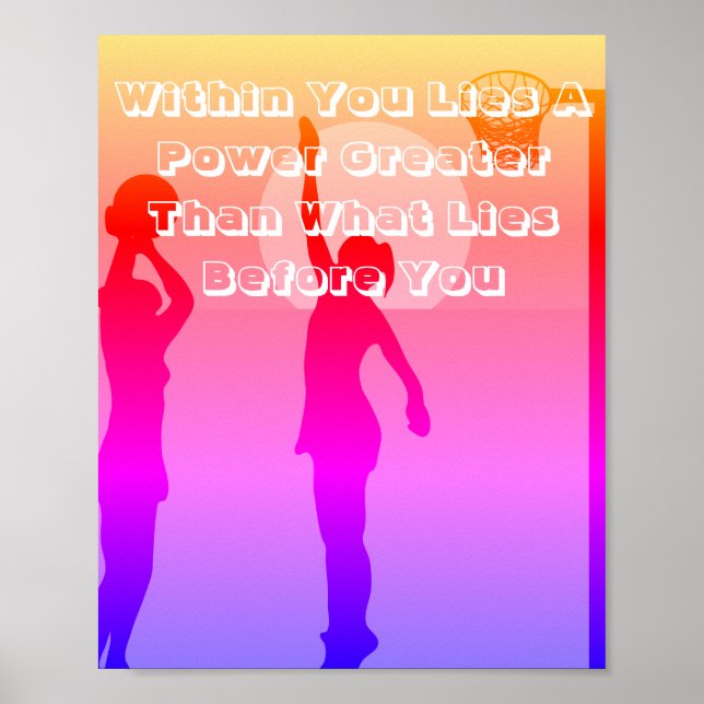 Motivational Netball Bild citat Poster (Framsidan)