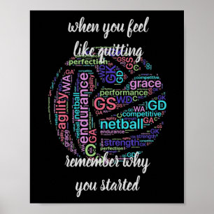 Motivational Netballcitationstecken Poster