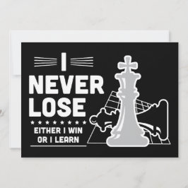 Motivational Never Lose Chess Quote Black White Kort