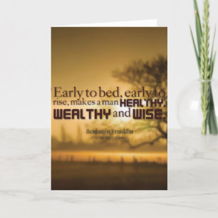 Motivational Ord - Benjamin Franklin Quote Kort