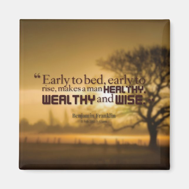 Motivational Ord - Benjamin Franklin Quote Magnet (Framsidan)