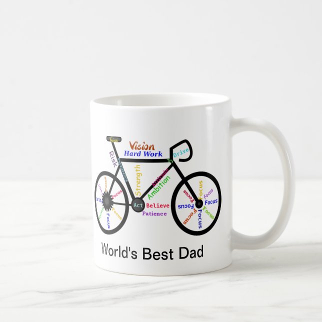 Motivational Ord Bike, Cycle Best Pappa Mugg (Höger)