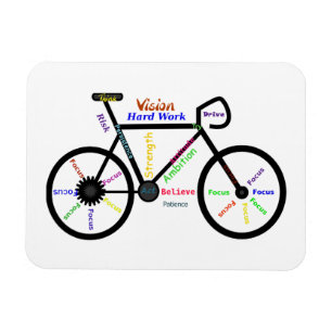 Motivational Ord, Biking, Cycling, Bike Manar Magnet