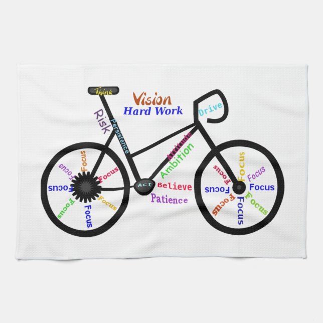 Motivational Ord, Biking, Cycling, Bike Womens Kökshandduk (Horisontell)