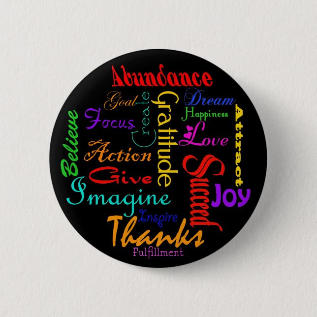 Motivational Ord Collage Button Knapp (Framsida)