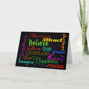 Motivational Ord Colleting Greeting Card Kort