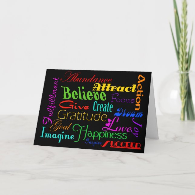 Motivational Ord Colleting Greeting Card Kort (Framsida)