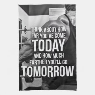 Motivational ord för genomkörareidrottshall kökshandduk