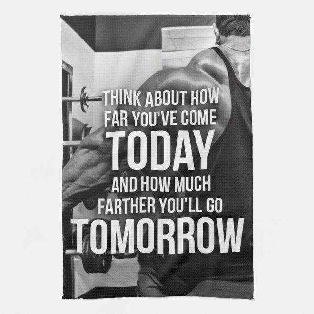 Motivational ord för genomkörareidrottshall kökshandduk (Vertikal)