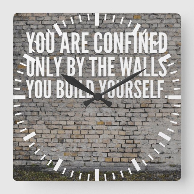 Motivational Ord Fyrkantig Klocka (Framsida)