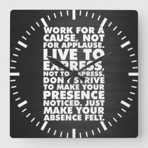 Motivational Ord Fyrkantig Klocka