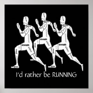 Motivational Ord, jag skulle hellre springa Poster