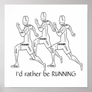 Motivational Ord, jag skulle hellre springa Poster