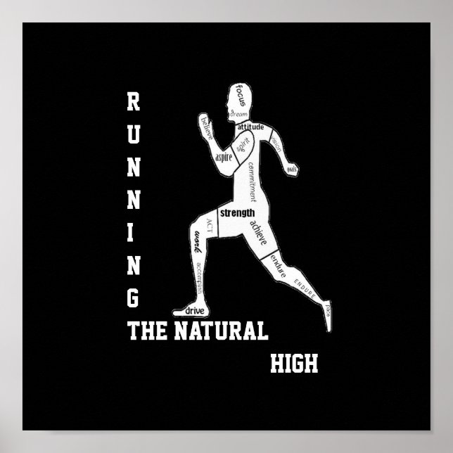 Motivational Ord, Running - Naturens High Poster (Framsidan)