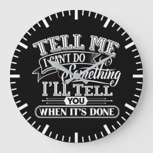 Motivational Ord - säg att jag inte kan göra något Stor Klocka