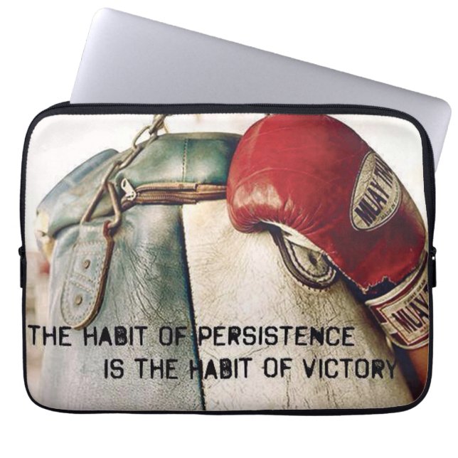Motivational Ord - The Habit of Persistence Laptop Sleeve (Framsidan)