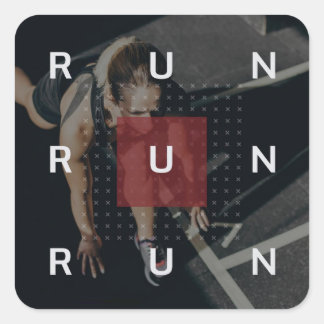 Motivational Ord - Workout Fyrkantigt Klistermärke