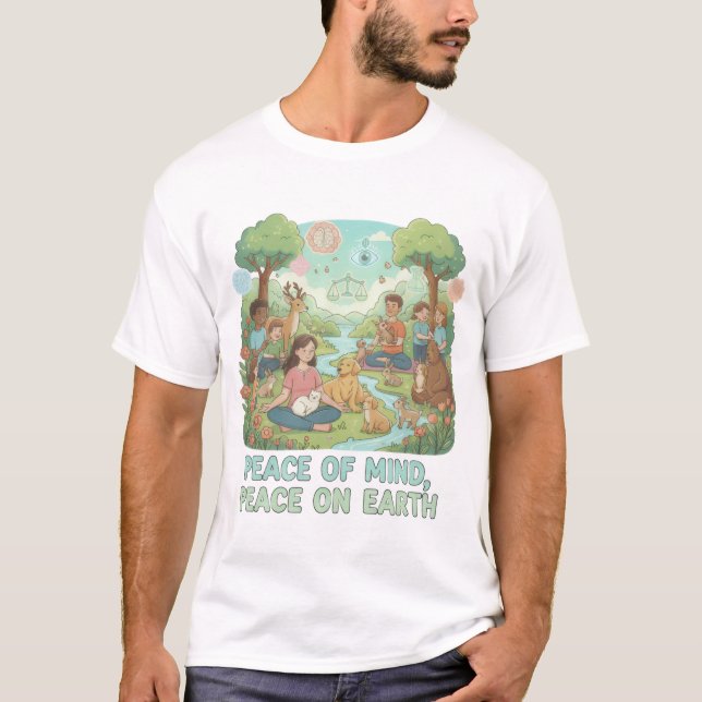 Motivational Peace of Mind, Peace on Earth Design T Shirt (Framsida)