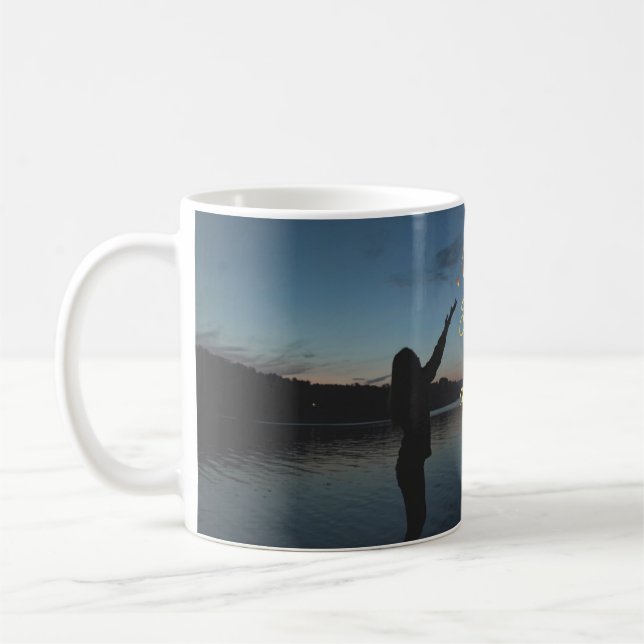Motivational Peace Quote Mug: Finding True Peace Kaffemugg (Vänster)