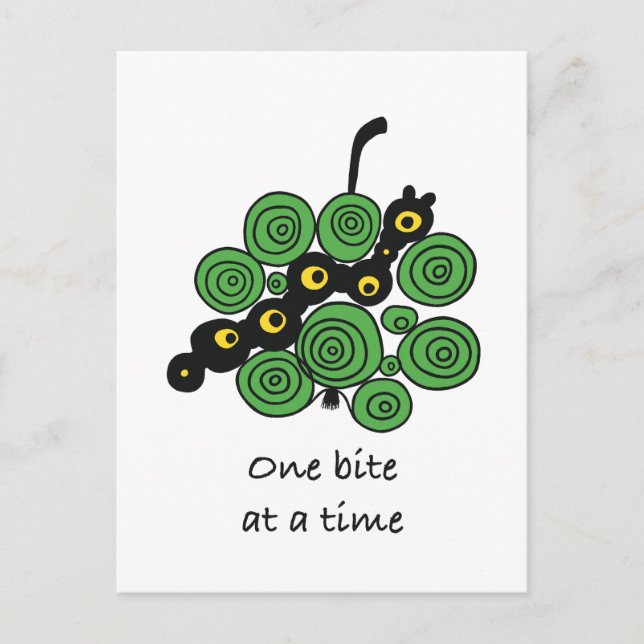 Motivational Postcard "One bite at a time" Vykort (Framsida)