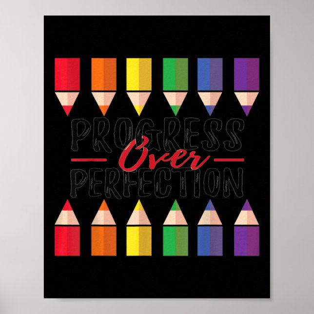 Motivational Progress Over Perfection Back To Scho Poster (Framsidan)